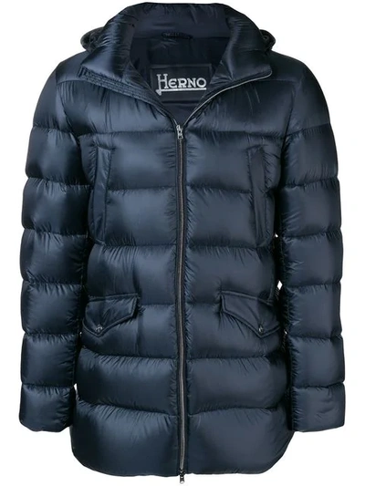 Herno Padded Hooded Coat - Blue