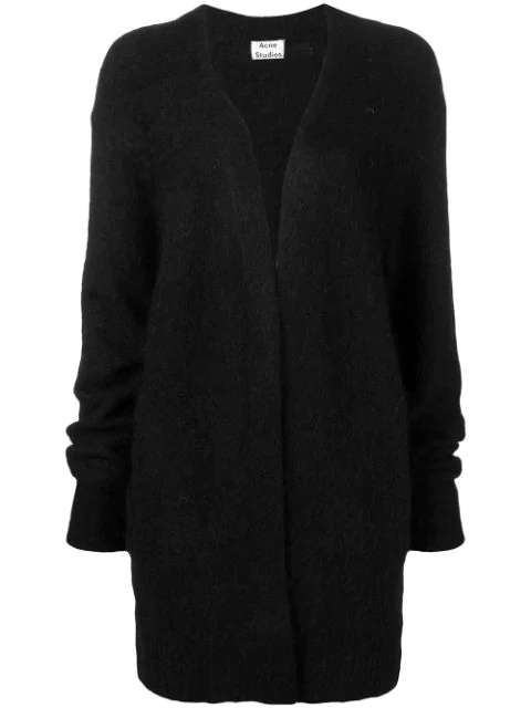 Acne Studios Raya Short Mohair Cardigan In Black | ModeSens