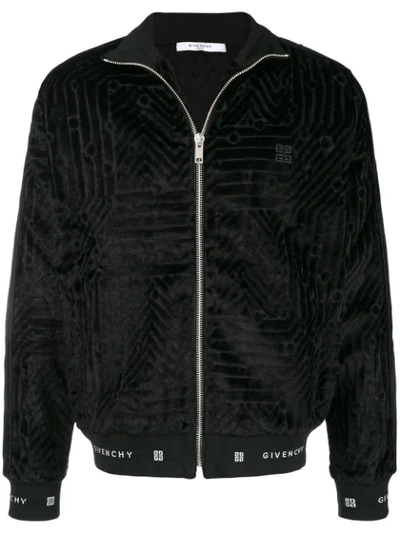 Givenchy Embroidered Pattern Bomber Jacket - Black