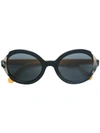 Prada Round Frame Sunglasses In Black