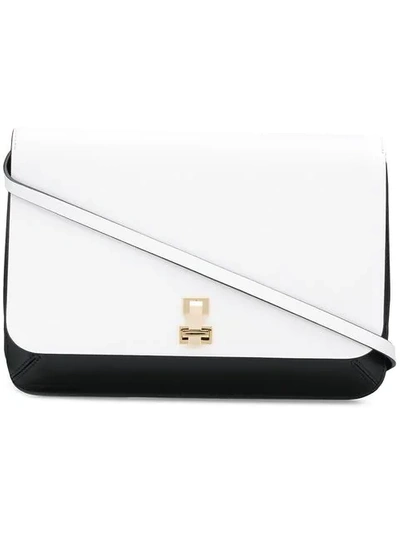 The Volon Ez Colorblocked Leather Shoulder Bag - Ivory In White