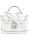 The Volon Data Alice Leather Top Handle Bag In White
