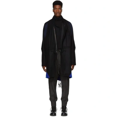 Abasi Rosborough Black And Blue Arc Coat In Black Blue