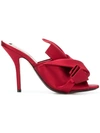 N°21 Satin Folded Detail Sandals In Red
