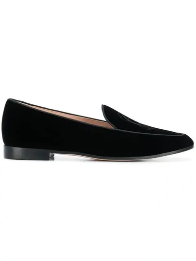 Giorgio Armani Classic Velvet Loafers In Black