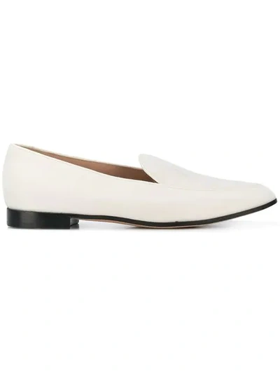 Giorgio Armani Logo Embroidered Loafers In White