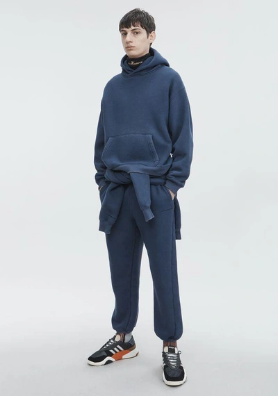 Alexander Wang Hooded Pullover Sweatshirt In Navy Blue