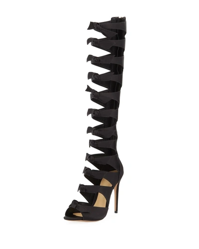 Alexandre Birman Fetish Over-the-knee Gladiator Sandals In Black