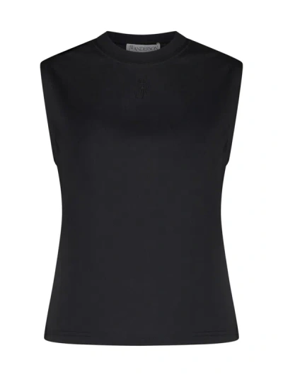 Jw Anderson Tank Top With Anchor Embroidery In Black