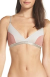 Cosabella Crossover Mixed Mesh Bralette, Lunar Pink Sky Gr In Pink/ Sky Gray/ Space Gray