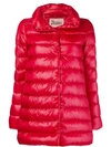 Herno Button Padded Coat In Red