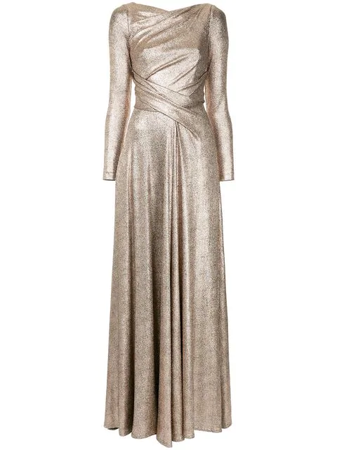 Talbot Runhof Metallic Folded Dress | ModeSens