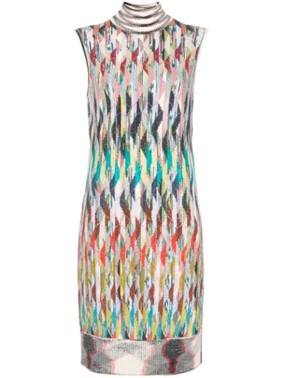 Missoni Striped Knitted Turtleneck Dress - Neutrals