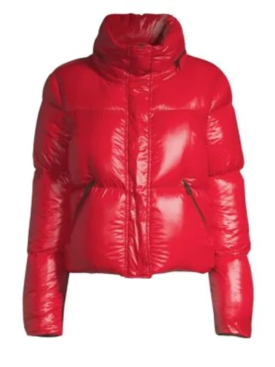 Mackage Mimi Hooded Puffer Jacket In Red
