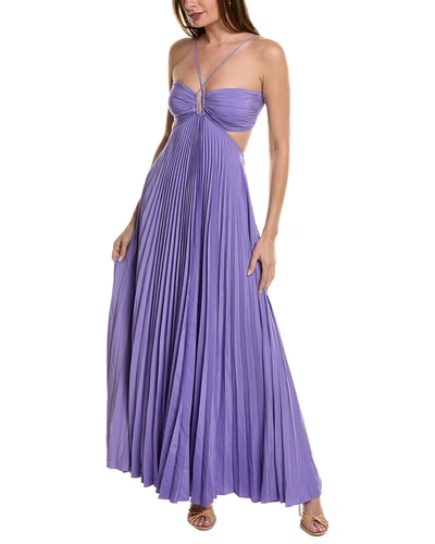 strapless open back dress ALC Delfina Pleated Midi One Shoulder Dress