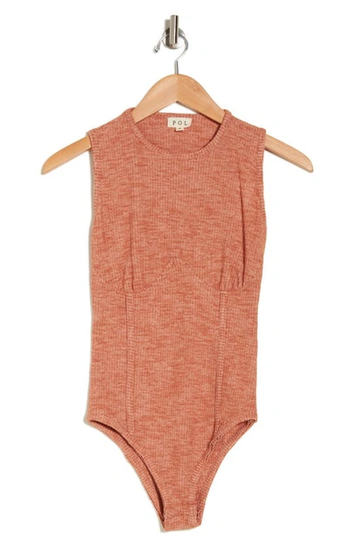 Vici Collection Tesfaye Knit Bodysuit In Warm Rust