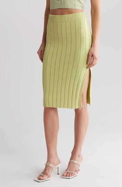 Vici Collection Vertie Sweater Skirt In Lime