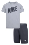 Nike Kids' Dri-fit T-shirt & Shorts Set In Anthracite