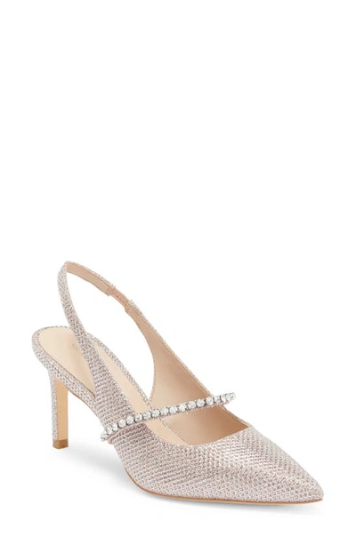 Stuart Weitzman Crystaline 75 Slingback Pump In Rose Gold