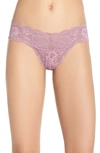 Cosabella Never Say Never Cutie Lace Thong In Grape