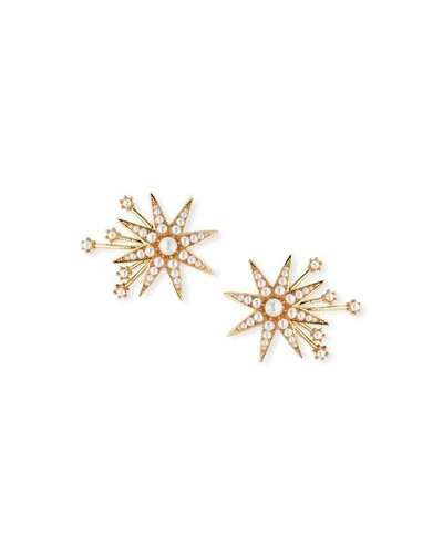 Lulu Frost Nova Stud Earrings With Glass Pearls In Gold