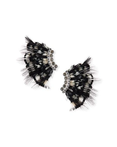 Mignonne Gavigan Lux Feather Mini Madeline Earrings In White