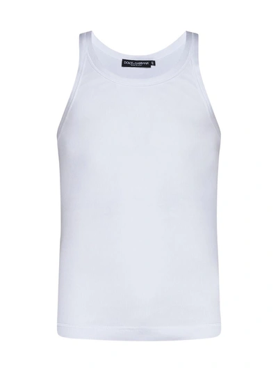 Dolce & Gabbana Logo-patched Tank Top In White