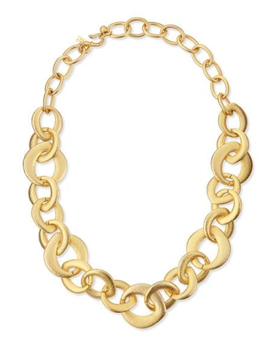 Kenneth Jay Lane Golden Satin Link Chain Necklace