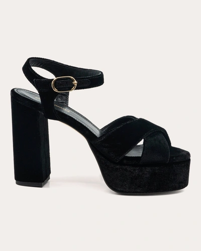 Andrea Gomez Women's Bella Velvet Platform Sandal In Black