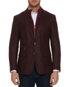 Robert Graham Downhill Wool-cashmere Blazer With Warmer In Bordeaux