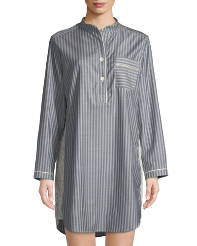 Morpho + Luna Tess Striped Wool Sleepshirt In Multi Pattern