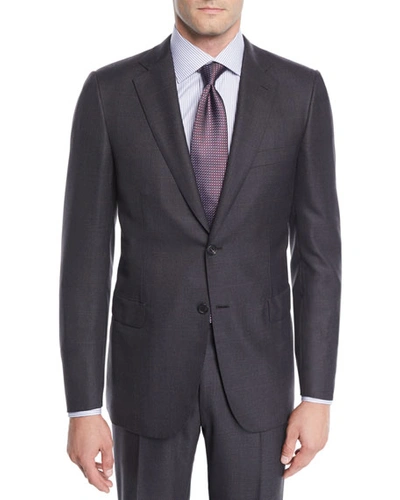Brioni Men's Wool Windowpane Two-piece Suit In Gray