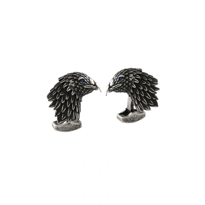 Tateossian Mechanical Eagle Cuff Links In Rhodium