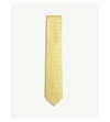 Ferragamo Bee Print Silk Tie In Yellow
