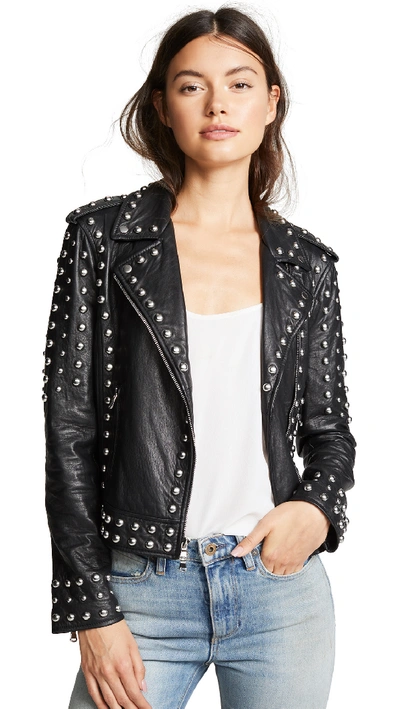 L Agence Perfecto Leather Jacket In Black