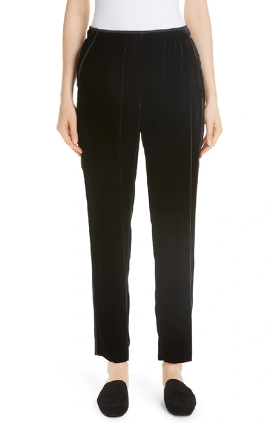Lafayette 148 Velvet Track Pants With Piping In Black