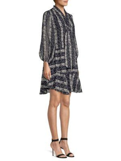 Shoshanna Holley Floral Shift Dress In Navy Ivory