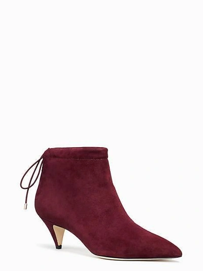 Kate Spade Sophie Suede Ankle Boots In Deep Cherry