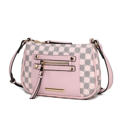 Mkf Collection By Mia K Essie Circular Print Vegan Leather Women's Crossbody By Mia K In Pink