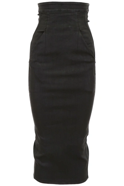 Drkshdw High-waisted Denim Skirt In Black