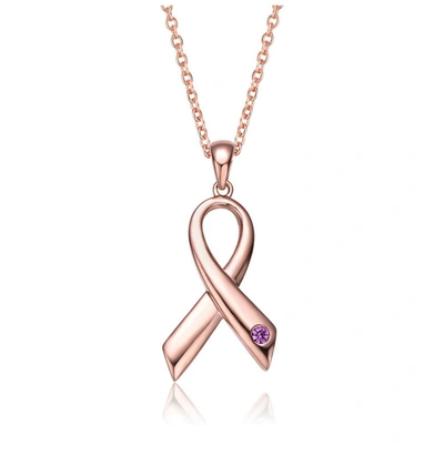 Rachel Glauber Teens/young Adults 18k Rose Gold Plated Ribbon Pendant Necklace In Multi