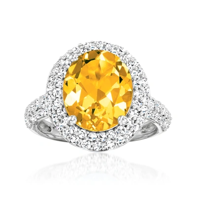 Ross-simons Citrine Ring With White Topaz In Sterling Silver In Yellow