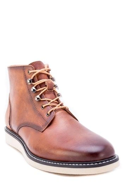 Robert Graham Finch Plain Toe Boot In Cognac Leather