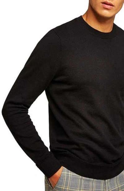 Topman Classic Crewneck Sweater In Black