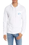 Southern Tide Wave Hooded T-shirt In Classic White