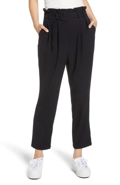 The Fifth Label Chemistry Paperbag Waist Crop Pants In Navy