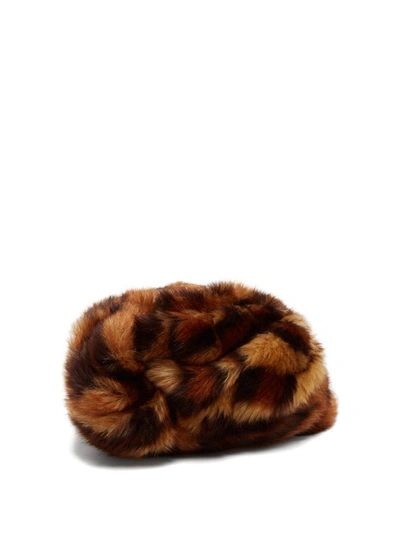 Gucci Leopard Print Faux-fur Head Wrap In Beige/ Black