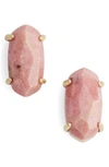 Kendra Scott Betty Stud Earrings In Pink Rhodonite/ Gold