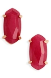 Kendra Scott Betty Stud Earrings In Maroon Jade/ Rose Gold