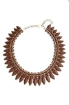 Kendra Scott Lazarus Collar Necklace In Brown Mrbld Acrylic/ Gold